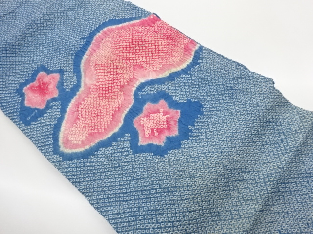 JAPANESE KIMONO / NAGOYA OBI / SHIBORI / ABSTRACT FLOWER